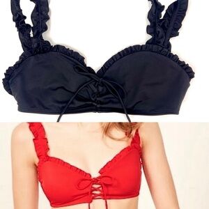 Reformation Heart black Bikini Top L